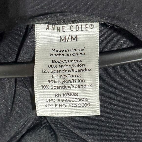 Anne Cole Women’s Square Neck One Piece Swimsuit Medium Color Black - Picture 9 of 9